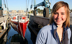 Abby with her boat